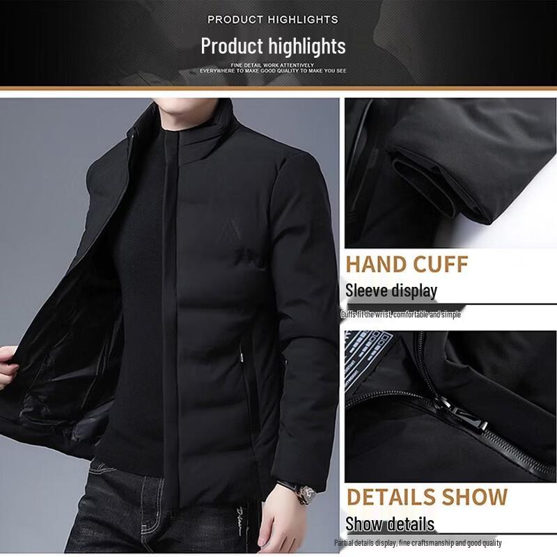 Hengyuanxiang Men's Stand-Collar Padded Winter Jacket