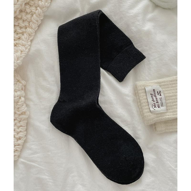 

Wool Calf Socks, Women s Mid-calf Socks for Autumn and Winter, Thickened and Fleece, Warm, Leg Beautifying and Slimming, Knee-high Winter Socks 1 pair