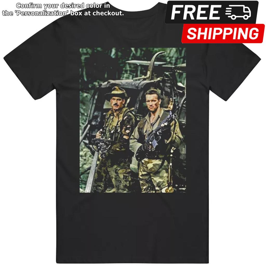 Maglietta Classic 80s Action Movie Predator Arnold Jesse The Body Movie Fan v2