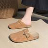 Women'S Retro Cork Footbed Clogs Mules Closed Toe Flat Non-Slip Slip-On Shoes Comfortable Casual Outdoor Sandals