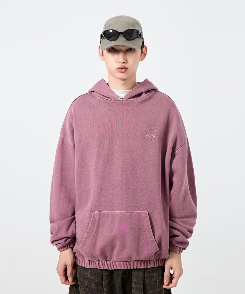 Vlad Small Logo Fade Wash Hoodie_Dusty Pink