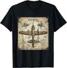 Retro War Plane TShirt Short Sleeve Casual 100 Cotton Shirt