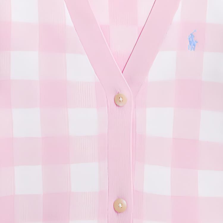 Polo Ralph Lauren Sweater Ss24 Plaid Print V-Neck Long Sleeve Knit Kids sweater Pink CWPOSWEG6820443-650