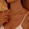 GEMCHIC Women's Two-Tone Gold Silver Chain Necklace Stainless Steel Fashion Choker