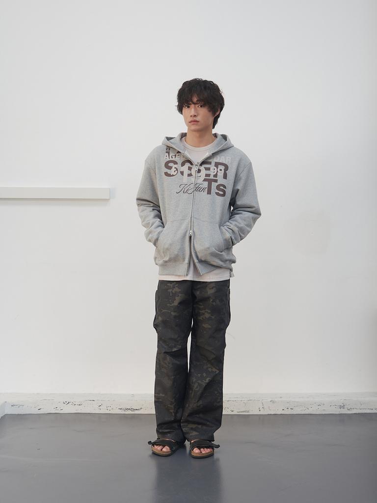 Kijun Men Grocery Hoodie Zip-Up Melange Gray
