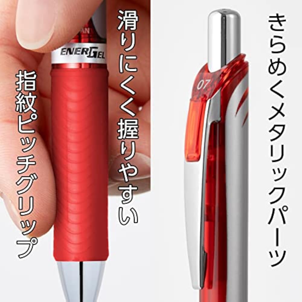 Pentel Ballpoint Pen Gel Ink Gel Knock Type 1.0mm Silver Shaft BL80-B Red