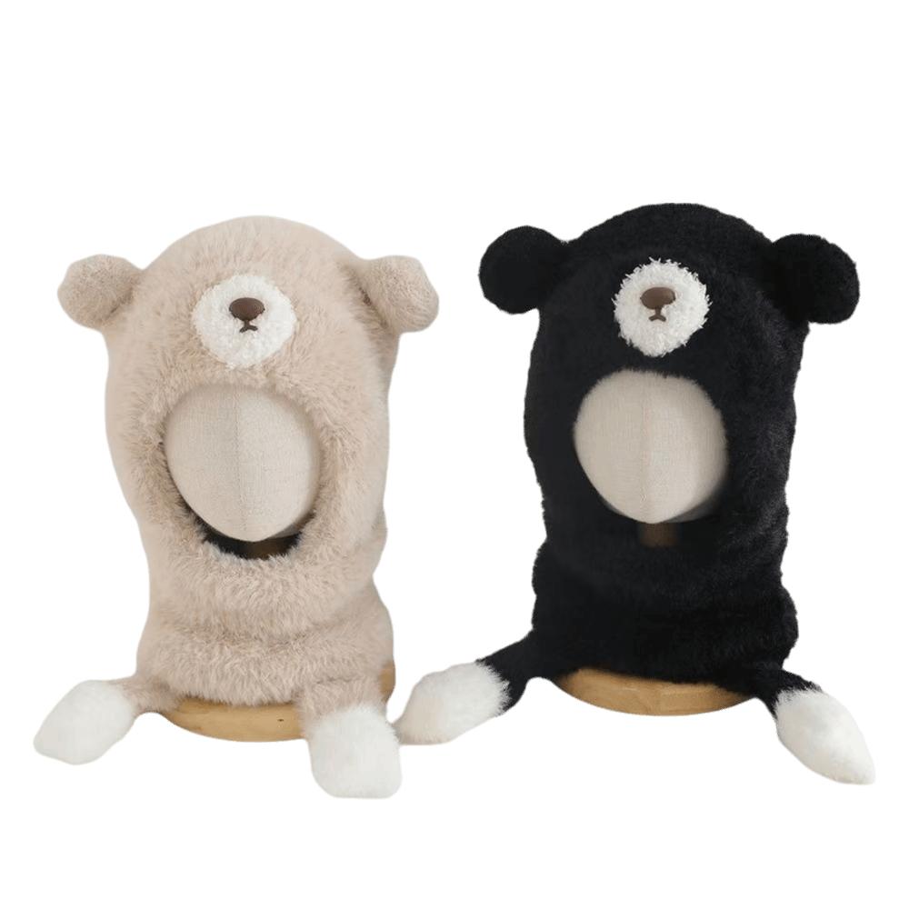Polyester Fleece Lined 2-6 Years Bear Hat Scarf Set Kids Hat Scarf Set Cold Weather Wear