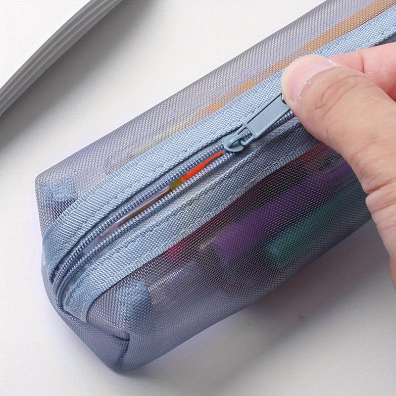 Průsvitné jednoduché síťované pouzdro na pero, studentské pouzdro na psací potřeby, velkokapacitní přenosné úložné pouzdro na pero, studijní potřeby