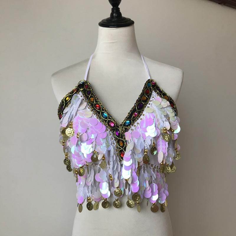 Женский укороченный топ для танца живота с кисточками — фото 10