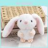 Adorable Long-eared Bunny Plush Keychain Soft Stuffed Rabbit Toy Crystal Velvet