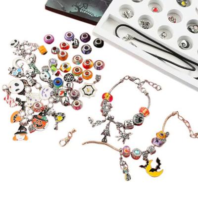 Halloween Treasure Charm Bracelet Bead Bulk Set 2025 Advent Calendar 20 Days Countdown Decoration DIY Jewelry Making Kit for Kids Adult Teens