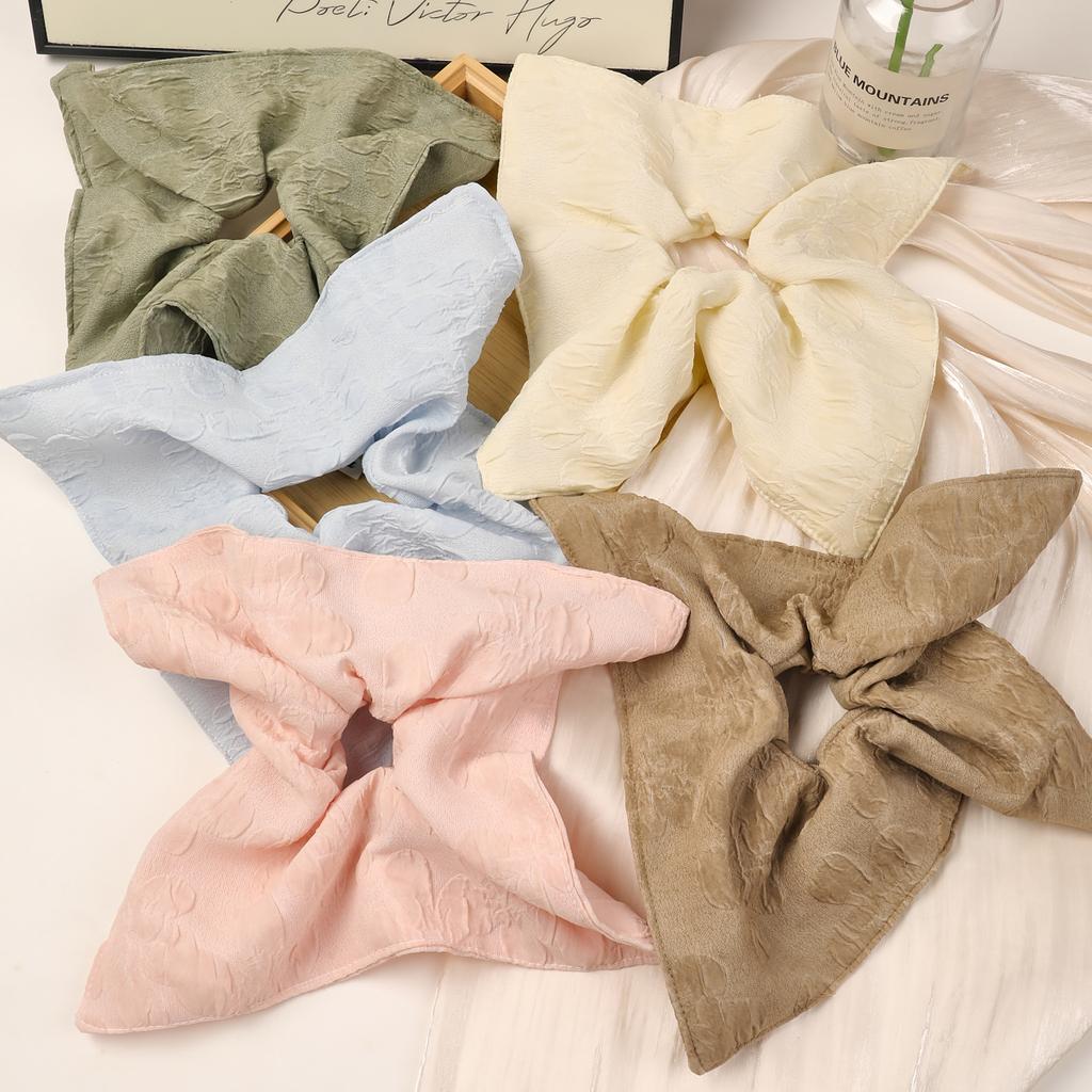 Large French Fahion Women Mesh Scrunchie Hair Ties,Embroidery Flower Hair Bands Cute Hair Rope Ponytail Holder Hair Accessories