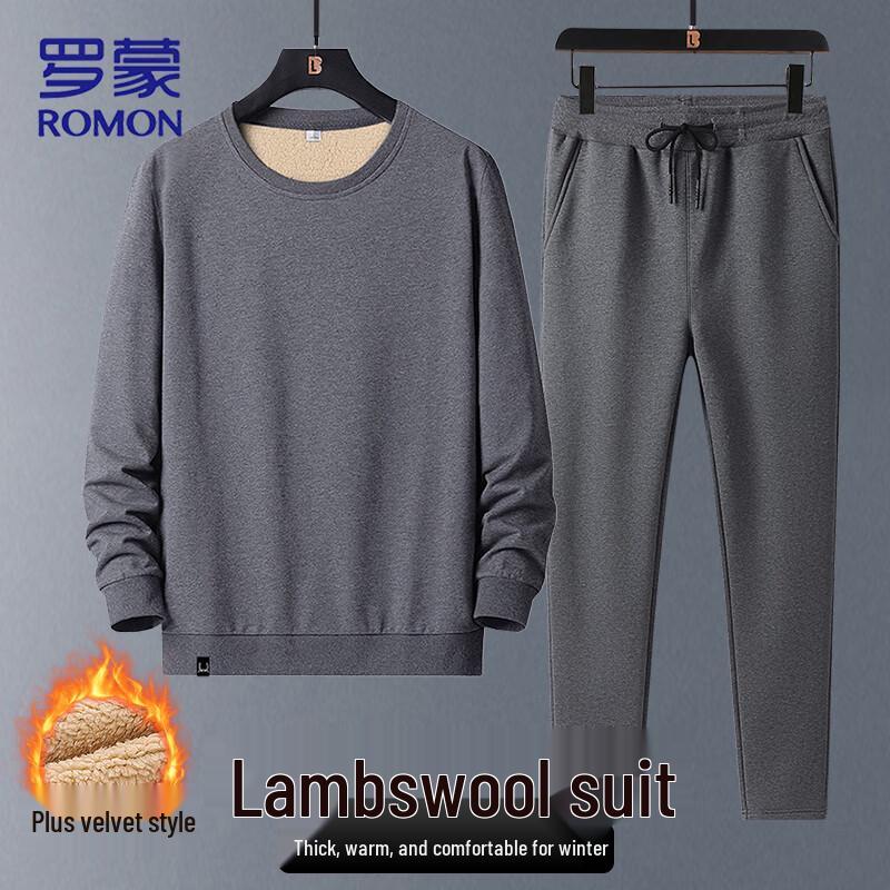 ROMON Men s Thermal Fleece Pullover Sweatshirt & Pants Set XL