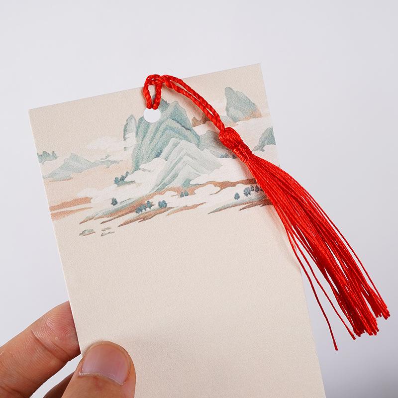 Traditional Chinese Calligraphy DIY Bookmark with Tassel for Students