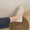 Kleine PU-Lederschuhe Damen Frühling Neue Dicke Sohle Slipper Schuhe Harajuku Stil Kristallblume Einzelne Schuhe Mary Jane Schuhe