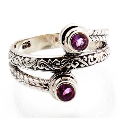 Handmade Silver Ring 'Heaven' Silver Amethyst - 17 Mm