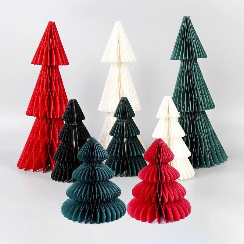 Origami Honeycomb Christmas Tree Tabletop Ornament for Home and Party Decor