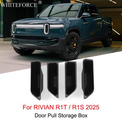 Für RIVIAN R1S/R1T 2025 Vorder- und Hintertürgriff Aufbewahrungsbox 4 Stück Auto Seitenarmlehne Organizer Behälter Wasserdichte Ablage Zubehör