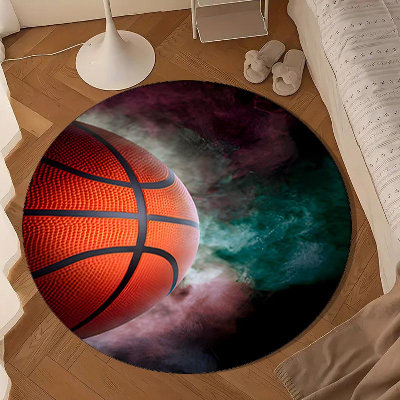 Sports Equipment Collection Round Rug for Livingroom,Bedroom, Palyroom, Chair Rug, Area Rug, Circle Carpet, Large Size Fan Christmas Gift