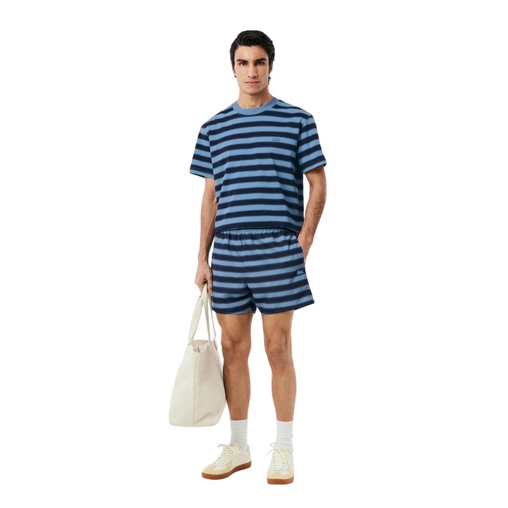 Lacoste Mens Striped Swimming Trunks