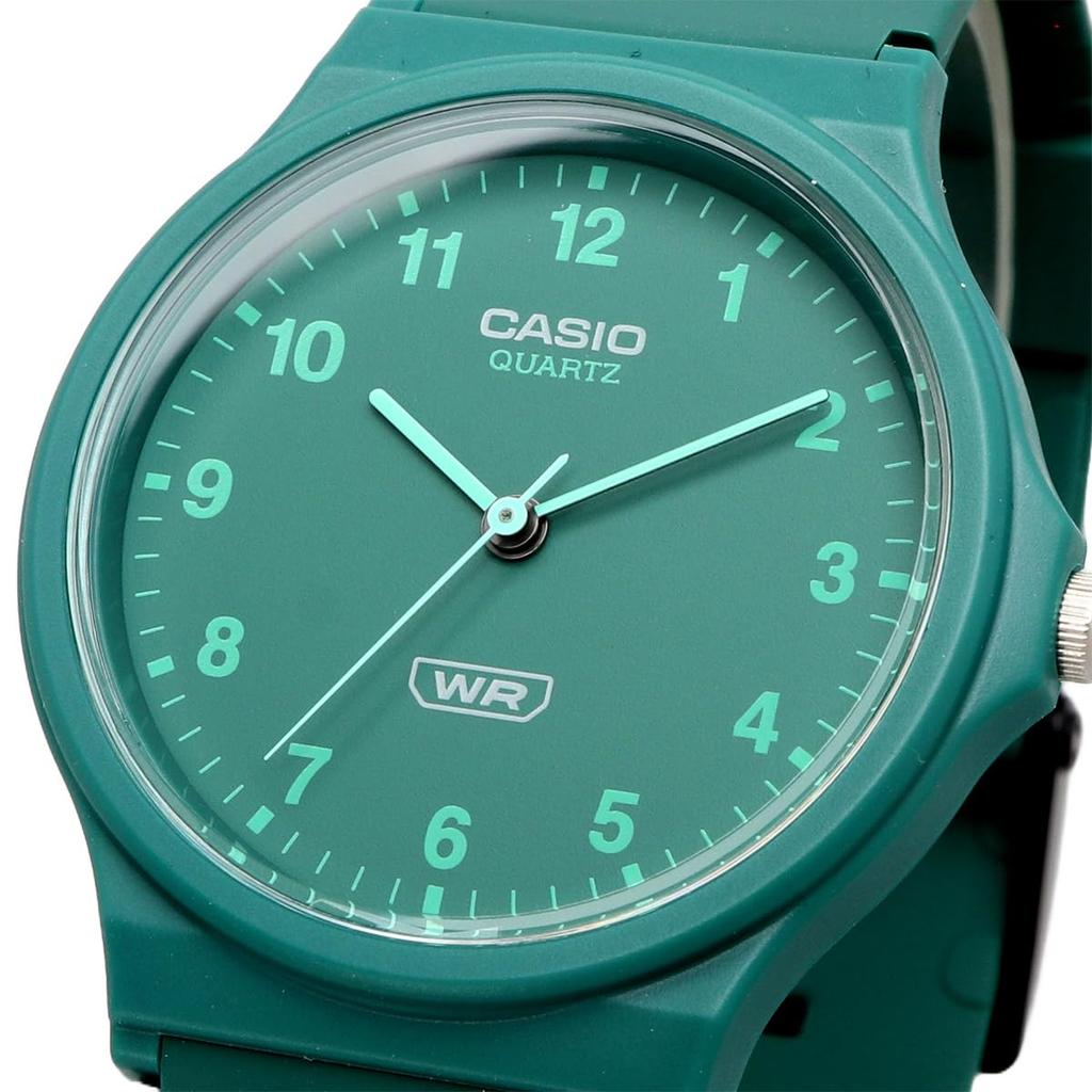 Casio MQ-24B-3B Analog Watch with Biomass Plastic Band, Unisex, Green, Imported [Parallel Import]