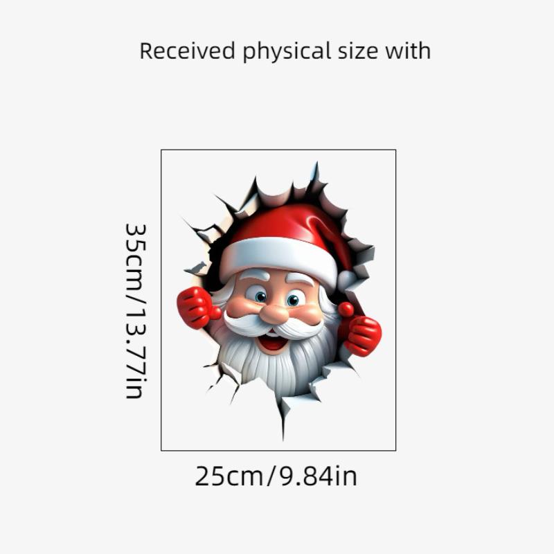 

Christmas PVC Self-Adhesive Stickers Waterproof Santa Snowman Decals for Bathroom Toilet Xmas Door Wall Decorations