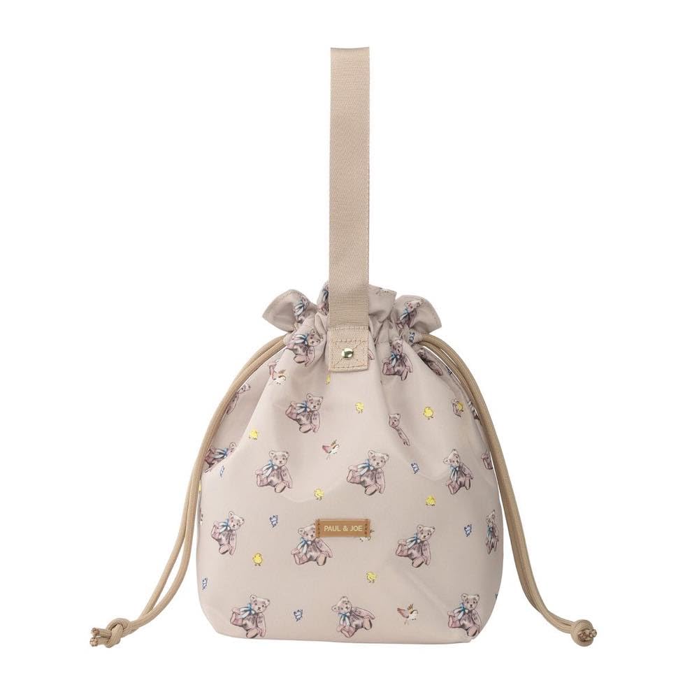 

Paul Joe Break Time Marks Bear Латте Сумка-мешок на шнурке для ланча и PAJB-TB08-BE бежевый