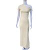 European and American Summer Slanted Shoulder Single Shoulder Twisted Slim Fit Solid Color Dress