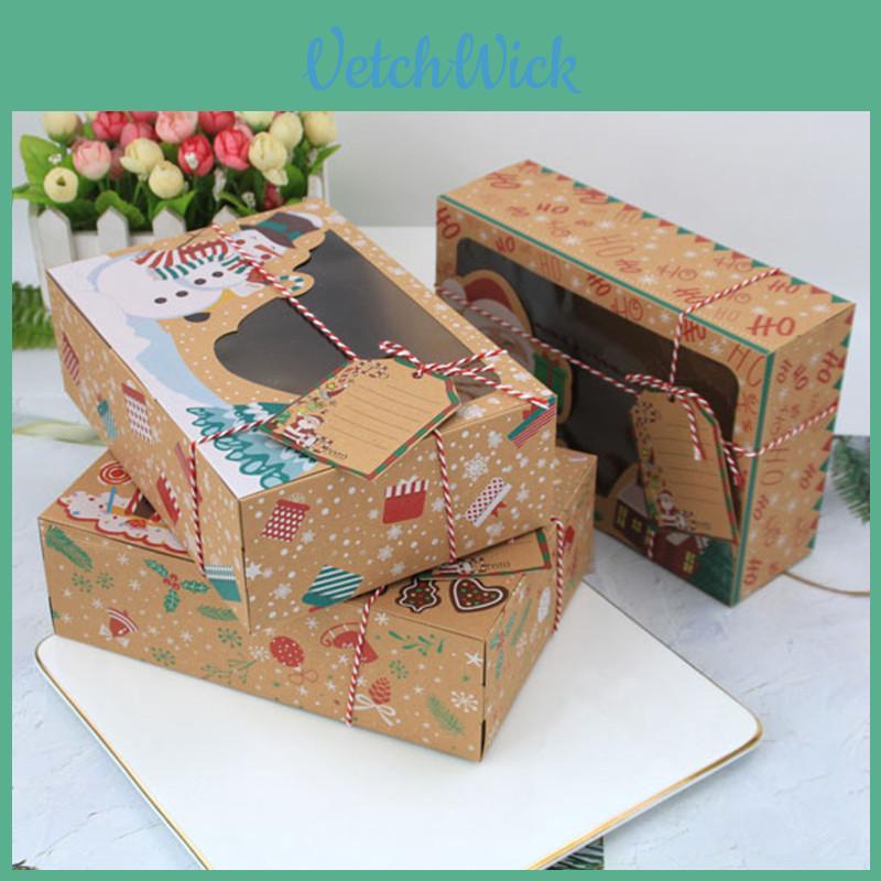 Charmante 12er-Packung Kraftpapier-Weihnachtsgeschenk-Süßigkeiten-Keks-Muffin-Kuchenschachteln Aus Recycelbaren Materialien Für Umweltbewusste Feiern