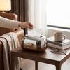 Mirror Surface Tissue Box Dispenser Wood Grain Tissue Organizer Tissue Box  Restaurant