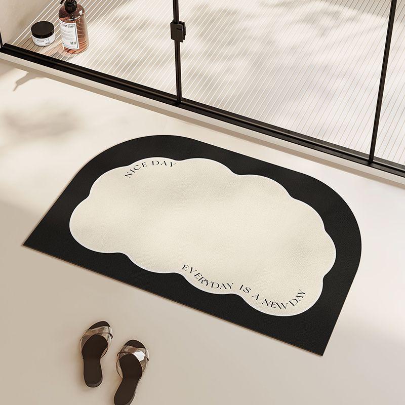Ins Wind Arched Bathroom Floor Mat Small Size Diatom Mud Absorbent Mat Bathroom Entry Quick Drying Non-slip Foot Mat