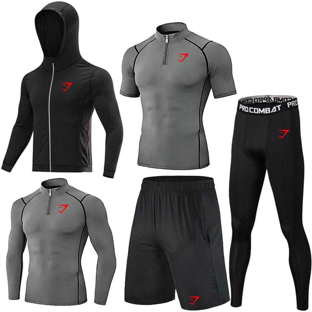 Set di Polo Elasticizzate ad Asciugatura Rapida da Uomo GYMSHARK - Abbigliamento Sportivo Traspirante, Aderente per Allenamento e Corsa con Protezione Solare