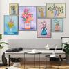 Abstract Flower Sunflower Wildflower Art Poster Print Retro Raissa Oltmanns Nude Sculpture Vase Canvas Painting Room Home Decor