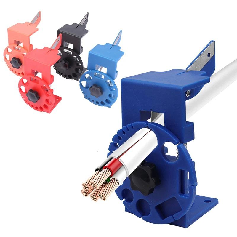 3PCS Handheld Adjustable Wire Stripper Manual Quick Cable Stripping Tool for Rubber Sheath Removal Electrician Repair