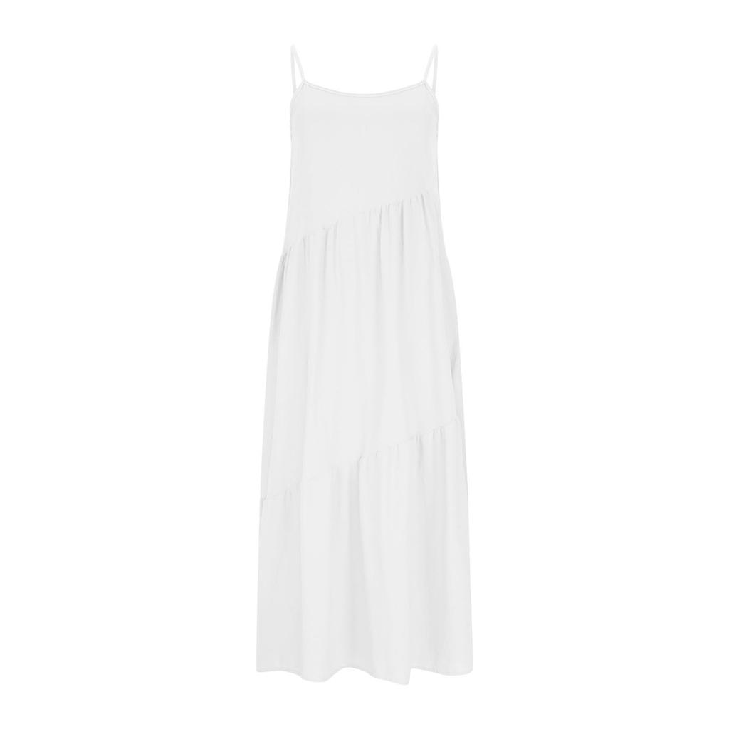 Women's Summer Fashion Patchwork Pleated Sleeveless Dress