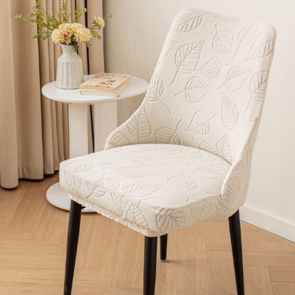 Soft Curved Chair Cover Leaf Pattern Dining Chair Cover Seat Protectors for Dining Room