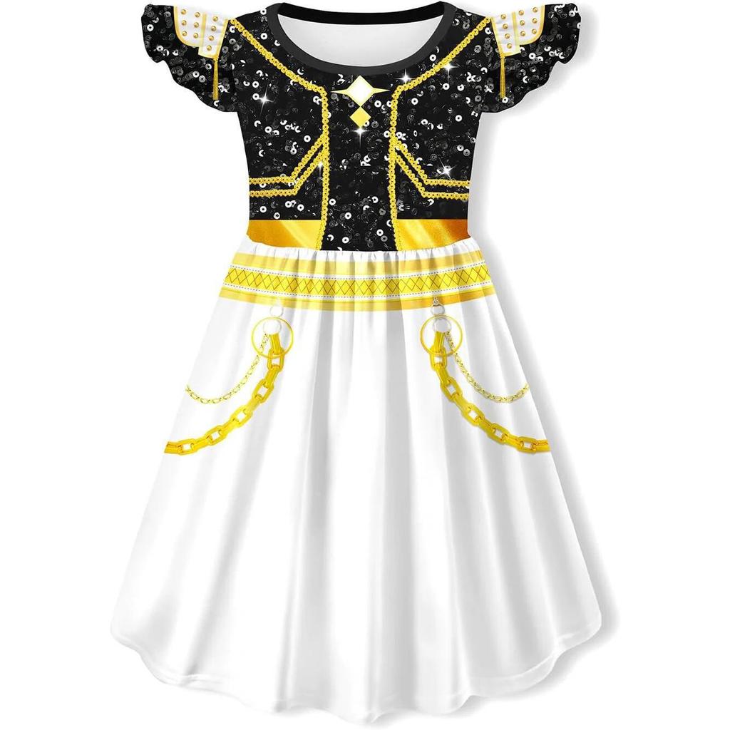 Kids KPop Demon Hunters Dress Clothes Cosplay Costume Girls Cartoon Rumi Dresses Children Casual Girl Dress Halloween Xmas Party