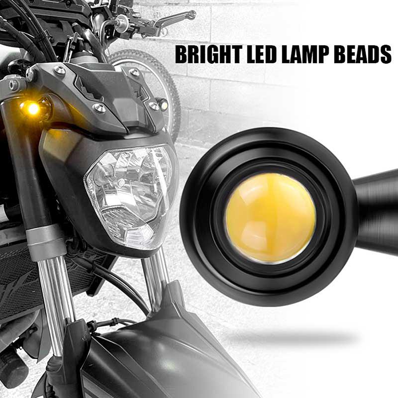 4Pcs 8mm Motorcycle LED Turn Signal Light Signal Lamp Indicators Blinker Flashing Lamp Universal Fit for Most Motorcycle,Dirt Bike,Street Bike