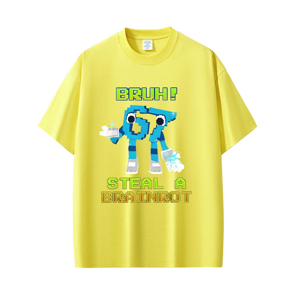 Funny Italian Brainrot Six Seven 67 Number Graphic Tshirt Bruh Steal A Bratnrot T Shirts Unisexs Women Casual Oversized Tshirts