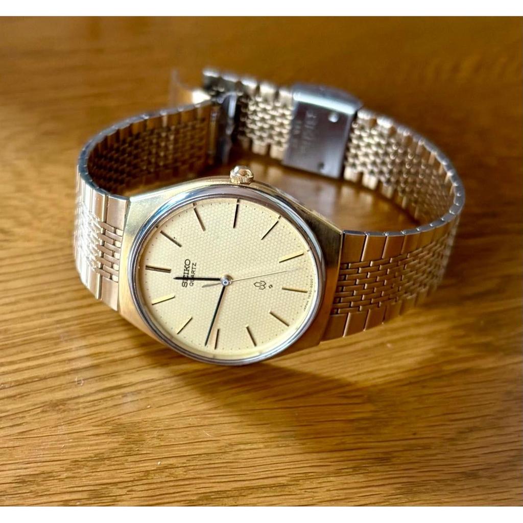 Used SEIKO QUARTZ 7830-0020 Gold Dial Vintage Men's Watch