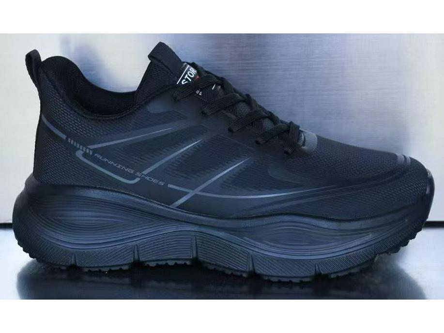 Brandneue wasserdichte Leder-Sneaker für Herren, superleicht, rutschfest, weiche Sohle, vielseitig für Fitness und Laufen, Schwarz.