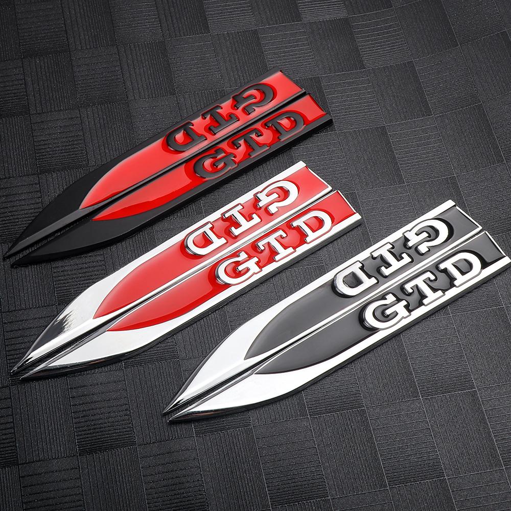 For VW Volkswagen Jetta MK5 Golf 2pcs Car Fender Side Blade Emblem Sticker Auto Decorative Accessories For Volkswagen VW GTI R G