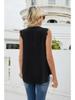 European & American Women's Fashion: Spring/Summer Solid Color V-Neck Sleeveless Shirt with Lace Trim