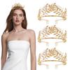Durable Metal Leaf Tiaras Hairpin Polished Metal Hair Accessory For Bridal Parties And Special Event