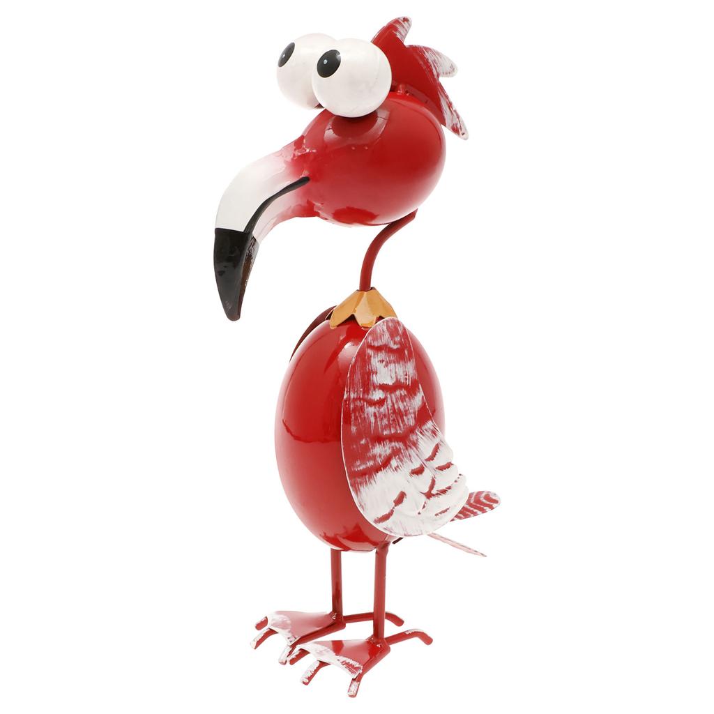 Metal Bird Sculptures for Outdoor Garden Decor Wide-Eyed Bird Standing Yard Statue Garden Art Lawn Ornaments for Patio Porch