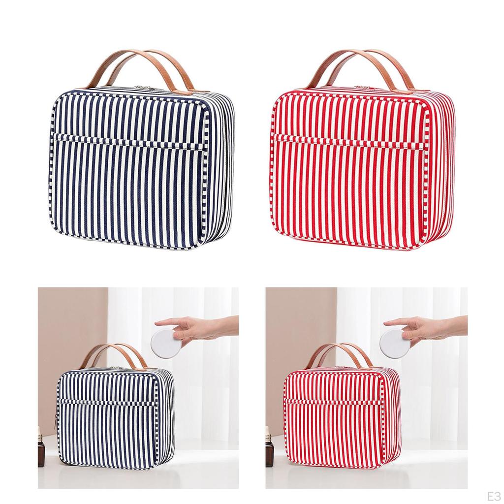 Compact Travel Makeup Cosmetic Bag, Waterproof Dry and Wet Large Capacity Toiletry Bag for Bathing