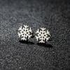 Christmas Tree Reindeer Pattern Earrings Women Student Teen New Year Gift Stainless Steel Cartilage Piercing Earring Zircon