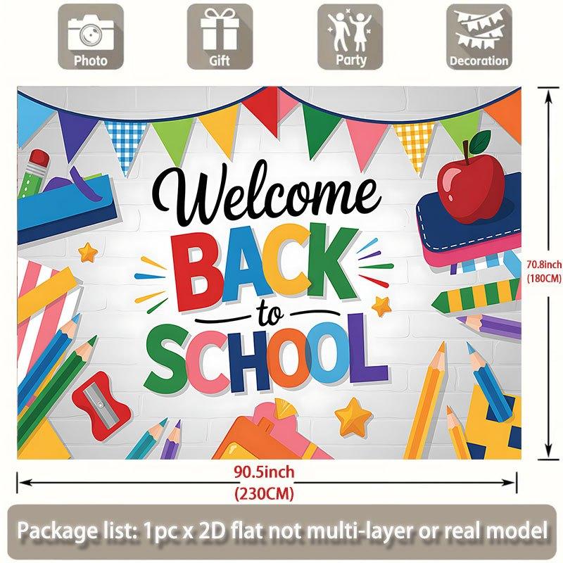 2D plane, 1 2D plane banner, Welcome Back to School background, polyester banner, 2D plane