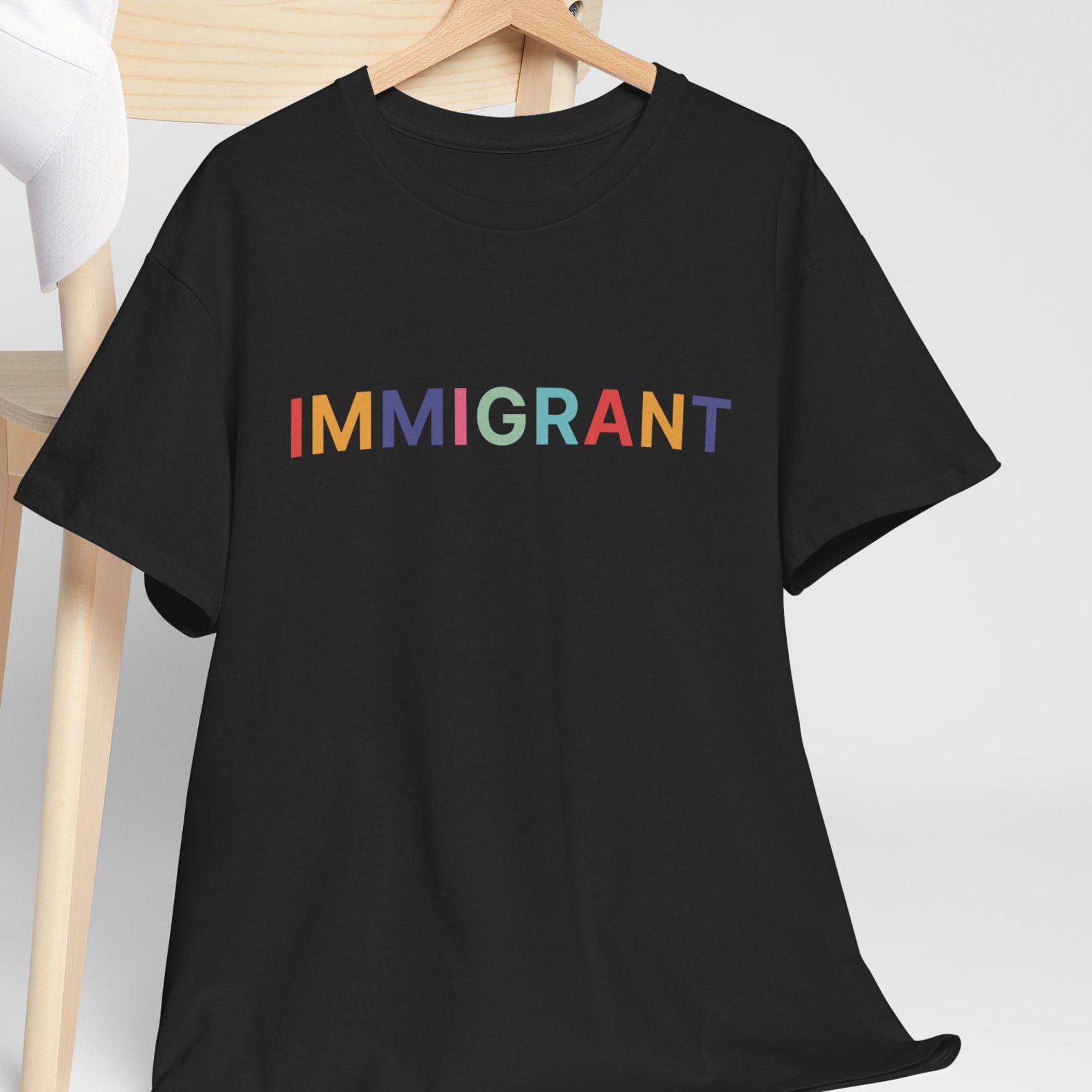 Immigrant T shirt: Ethically Made US Cotton Graphic Tee 4XL