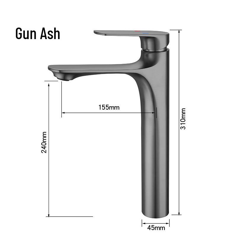 MDNG Black Single-Hole Hot & Cold Basin Faucet